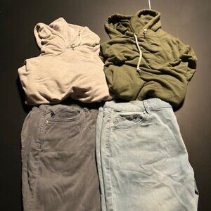 Mugsy Mens LOT Cashmere Hoodies XL + Logan & Grand Jeans 36x30